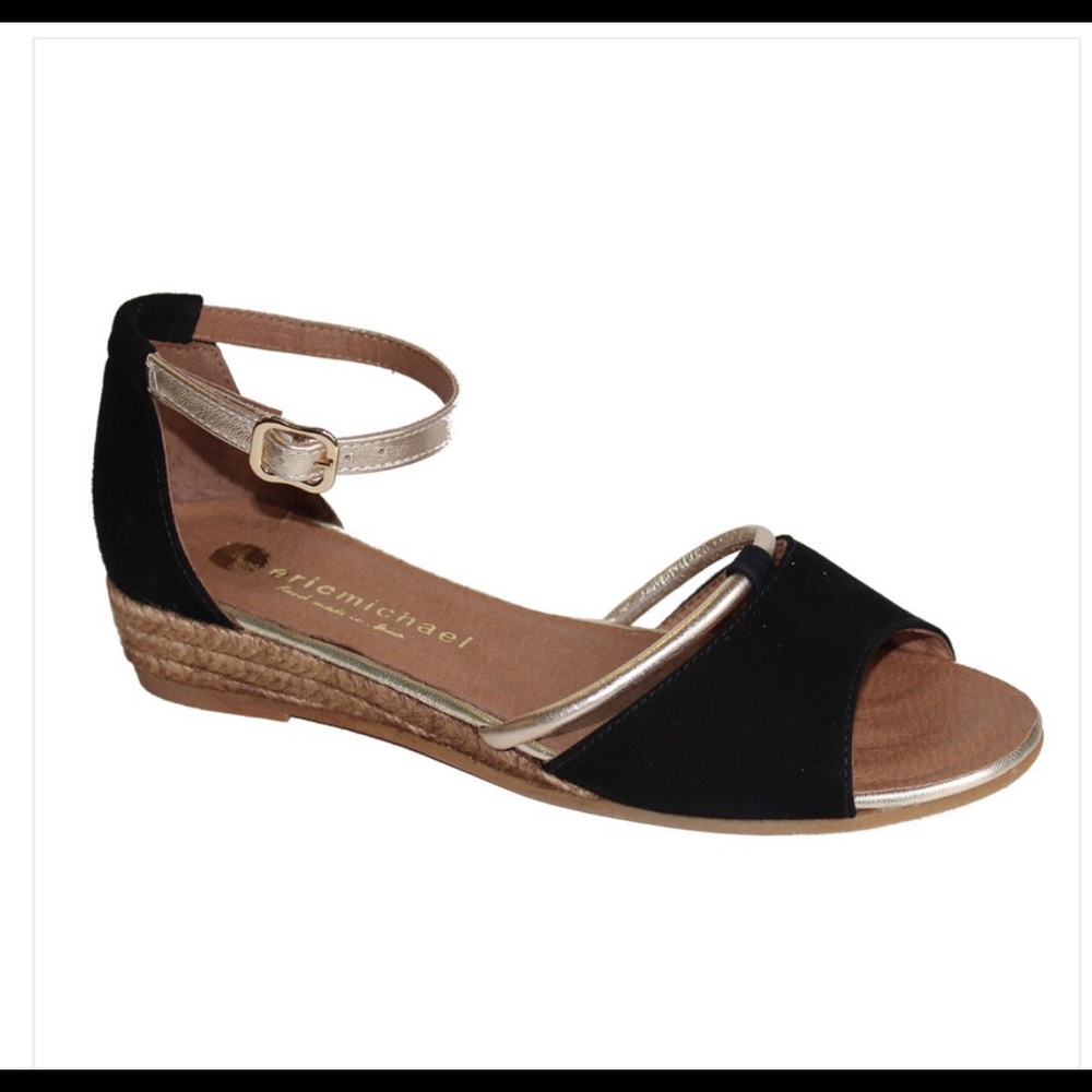 Eric Michael Black and Gold Flats